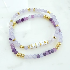 Personalized Beaded Name Bracelet: Custom Kids Name Jewelry for Mom