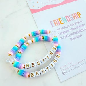 Kids Besties Bracelet Set Customized Best Friends Bracelet BFF Friendship Bracelet Personalized Friendship Gift for Best Friend Gift Idea