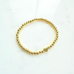 Beaded Heart Bracelet with 18k Gold-Plated Beads