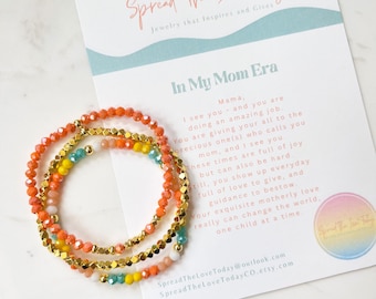Personalized Mom Bracelet in Morse Code Mama Jewelry for Mom Customized Gift for Womens Bracelet Set for Summer Jewelry for Mom Gift for Her