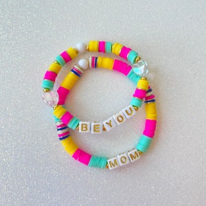 First Day of School Personalized Bracelet Set Mom and Me Back to School Bracelets Kindergarten Gift for Preschool Mommy and Me Bracelets