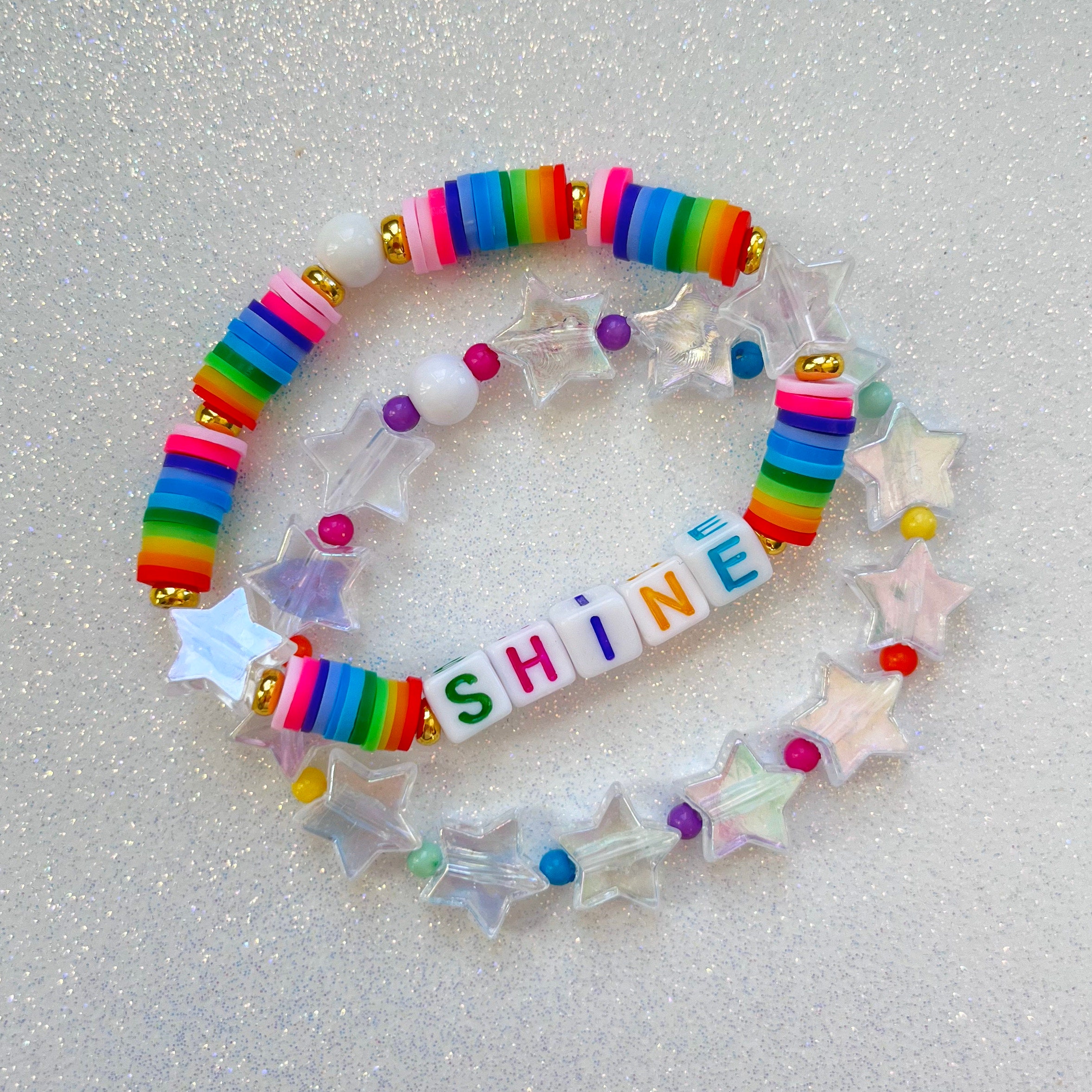 Big Bead Tie On Bracelet, Forte inspired rainbow bracelet, rainbow beads,  big bead bracelet, cord bracelet, preppy bracelet multicolor roller