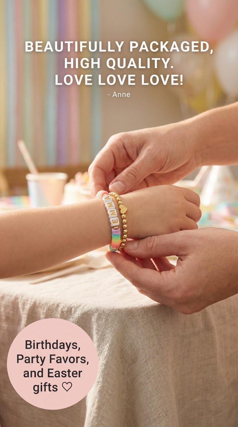 Custom Name Bracelet for Kids Personalized Name Jewelry Gift for Girls Birthday Party Favor Friendship Bracelet for Toddler Custom Bracelet image 12