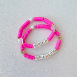 First Day of School Mom and Me Bracelets for Girls Kindergarten Bracelets Mom and Mini Preschool Gift Back to School Mother Daughter Gift