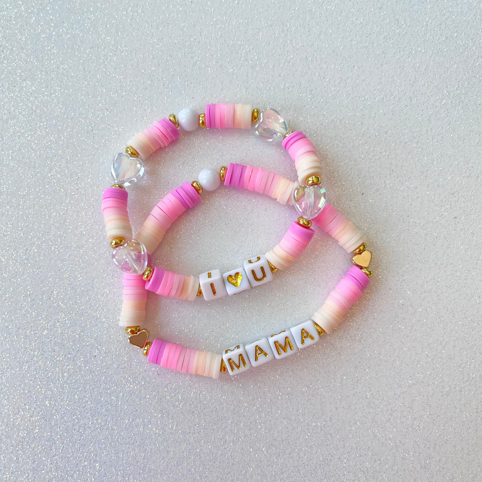 Mom and Me Bracelet Set Valentines Day I Love You Bracelet Mom and Mini ...