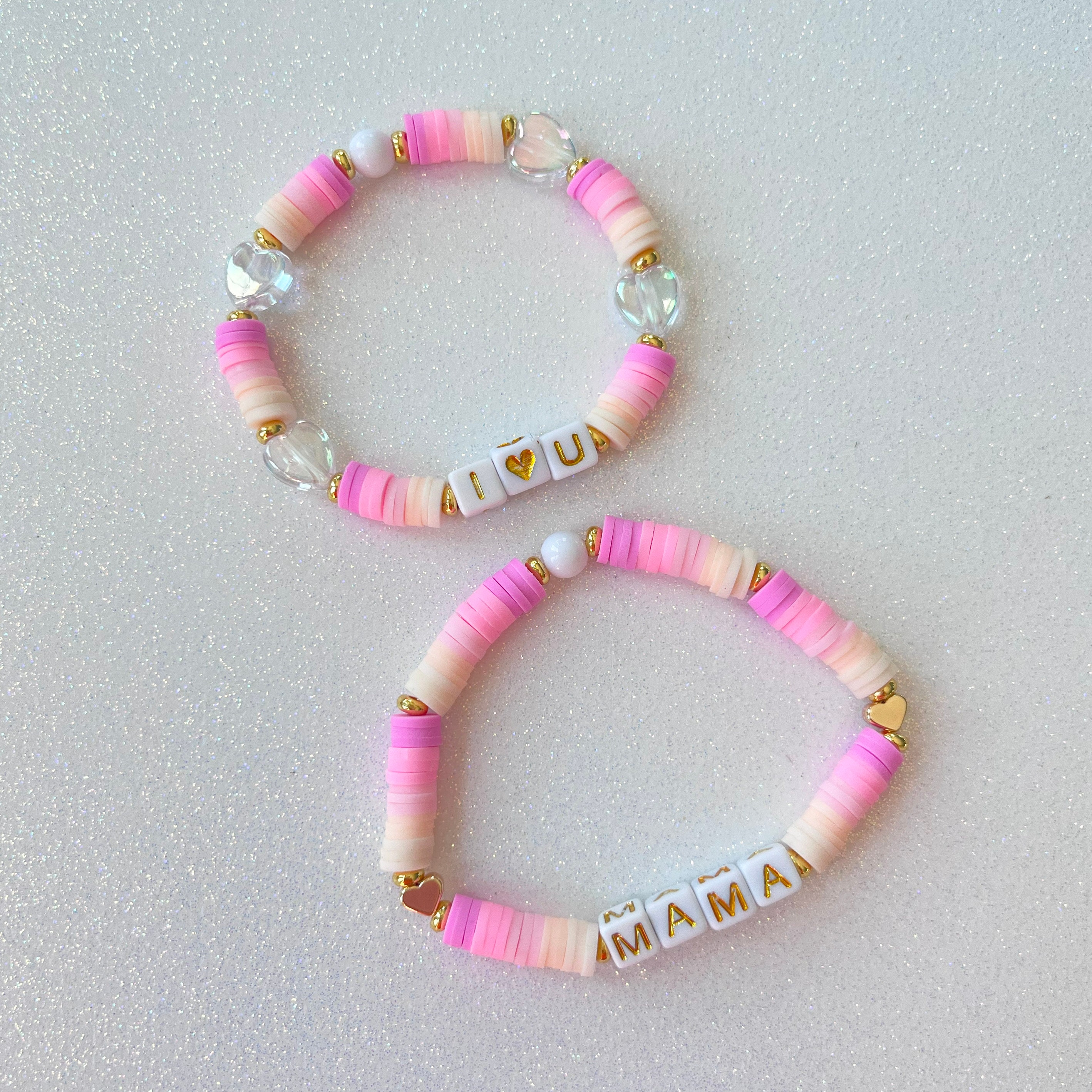 Mom and Me Bracelet Set Valentines Day I Love You Bracelet Mom and Mini ...