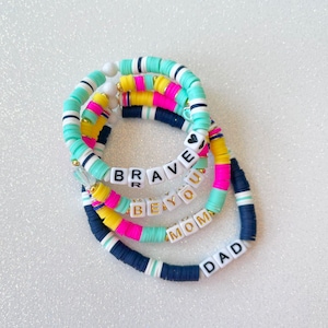 First Day of School Family Bracelet Set for Kindergarten Gift Preschool Bracelets Back to School Mom and Me Bracelets Dad and Me Bracelets