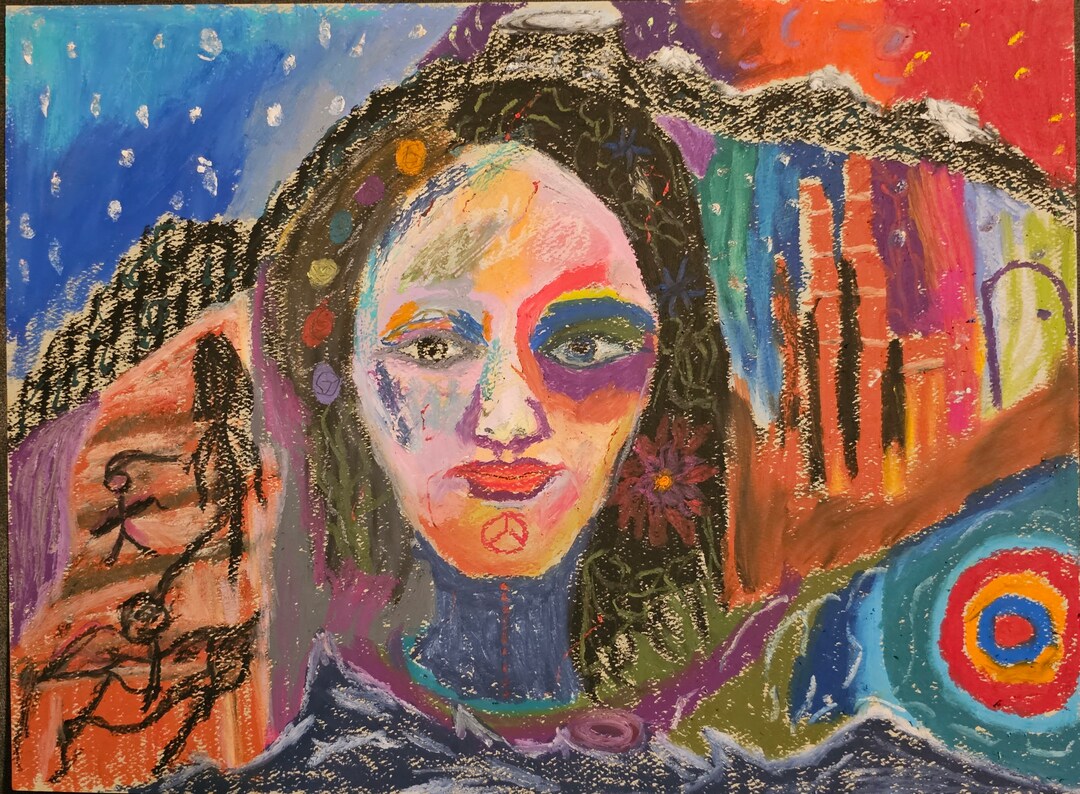 ORIGINAL Oil Pastel Spiritual Art Channeled Energy Art Space Etsy