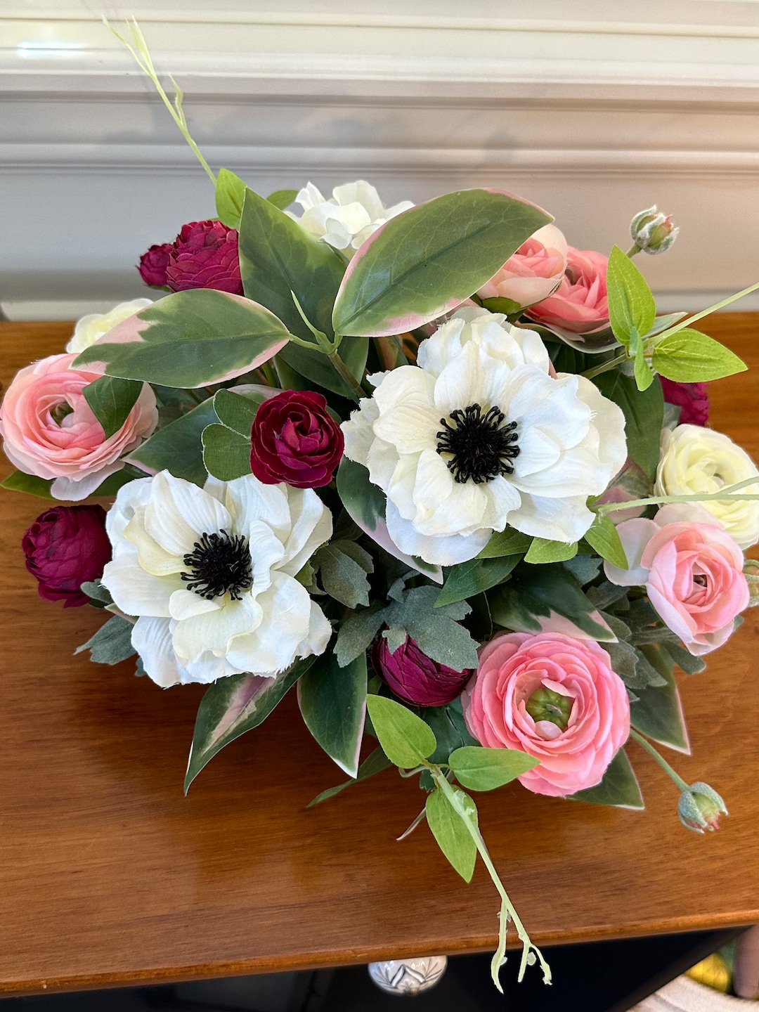 This Beautiful Faux Flower Table Piece is Made With High Etsy