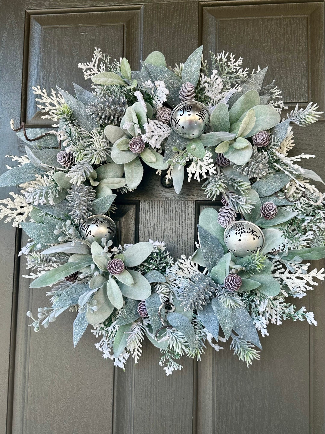 This Beautiful Snowy Silver Wreath Looks Great on Your Front Door ...