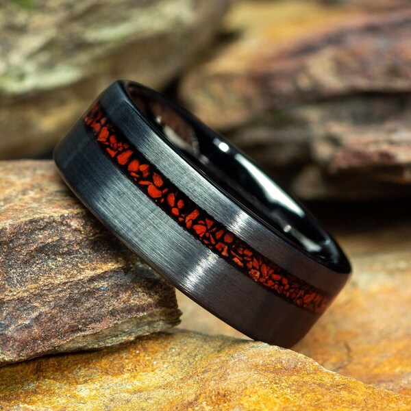 Mens Dinosaur Wedding Band - Etsy