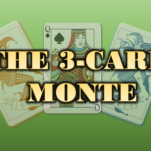 THE 3-CARD MONTE - Een PowerPoint-kaartspel voor meerdere spelers. Soms 'The 3-card Trick' of 'Find The Lady' genoemd (Speel in persoon of virtueel)