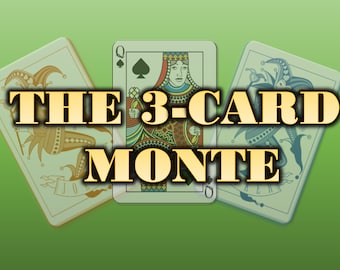 THE 3-CARD MONTE - A multi-player PowerPoint card game. Sometimes called 'The 3-card Trick' or 'Find The Lady' (Play in-person or virtually)