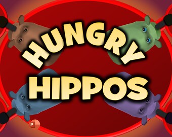 HUNGRY HIPPOS - A PowerPoint version of the action game for up to 4 players. How many marbles can you collect? (Play in-person or virtually)