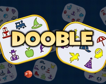 DOOBLE - A PowerPoint game for up to 4 or more players. Based on the Dobble game of finding pairs of pictures. (Play in-person or virtually)