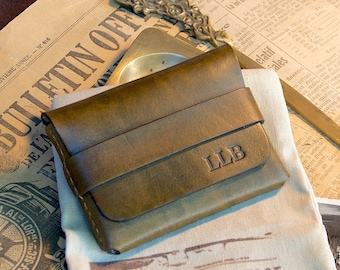 Personalized wallet Men Leather card holder Custom wallet
