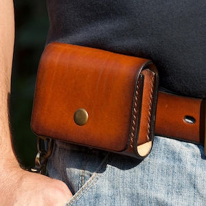 Riñonera de cuero para hombre, riñonera de cuero EDC, billetera con cinturón, regalo de cuero personalizado para papá, regalo de aniversario para él