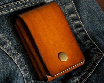 Cash wallet, personalized wallet men, slim wallet, bifold wallet, leather gift for him - LalabeltCrafts