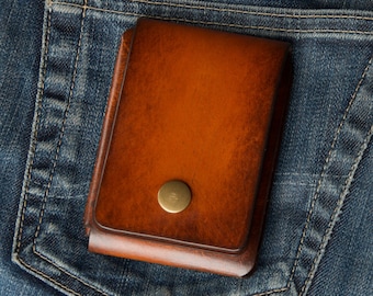 Smallest full size cash compartment Bifold wallet Personalized wallet mens