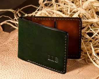 Handmade gift bifold wallet, cash wallet, minimalist wallet, leather gift for him - LalabeltCrafts