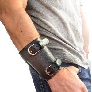 Cartera de muñeca de cuero con puños de cuero para hombre, Cartera de viaje, Regalo de tercer aniversario para marido