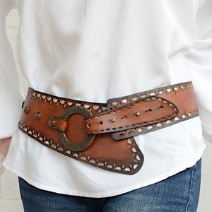 XXS-5XL Wide leather belt Womens belt Boho belt Low waist belt