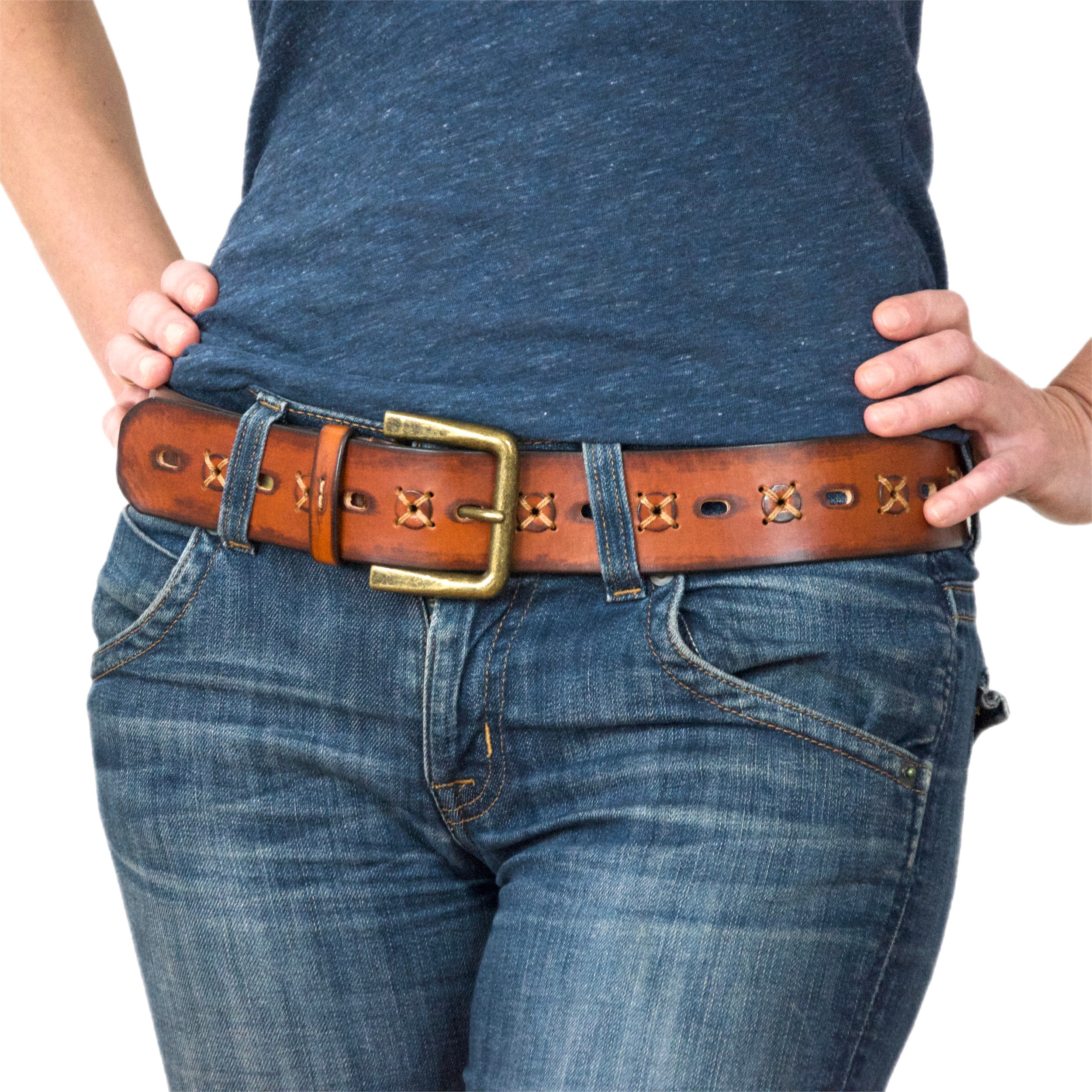 Wild ladies belt women belt light luxury personality curved metal