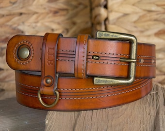 Full Grain Leather Garrison Belt: Personalized Mens Belt