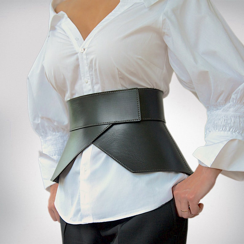XXS5XL Black Leather Corset Belt Peplum Belt Wide Waist Belt Etsy