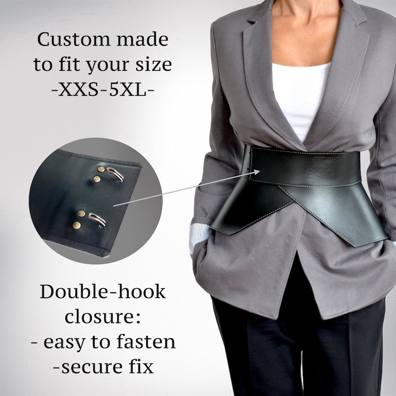 XXS5XL Black Leather Corset Belt Peplum Belt Wide Waist Belt Etsy