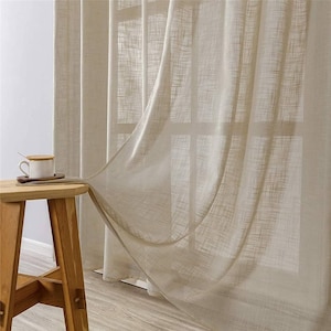 Double Weaved Linen Sheer High Quality Curtain. Custom Drapes, Curtains, Panels. Heading Types.