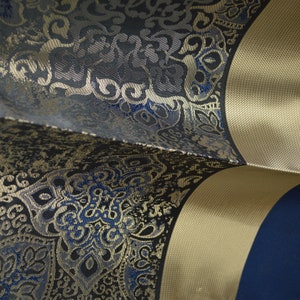 Antique Design Gold Silver Gilded Premium Custom Curtain. Handmade Drapes, Curtains, Panels. Different Heading Types.