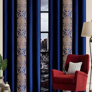 Cortinas modernas de diseño dorado de lujo. Cortinas, cortinas y paneles dorados personalizados. Tipos de encabezados.