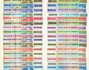 20 stuks Complete Set AA Zimbabwe Reserve Bank of Zimbabwe 2008 - REPLICA