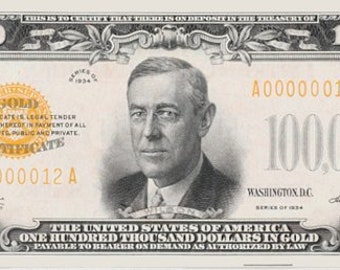 100,000 dollars - 1934 - U.S.A. United States of America - Replica