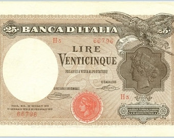 25 Lire 22.01.1919 Königreich Italien – ITALIEN – Replik