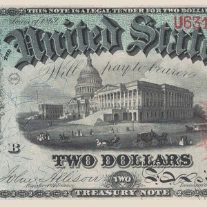 2 Dollars - 1869 - U.S.A. United States of America - Replica