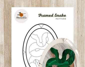 Gerahmtes Schlangen Glasmalereimuster // Digital Download