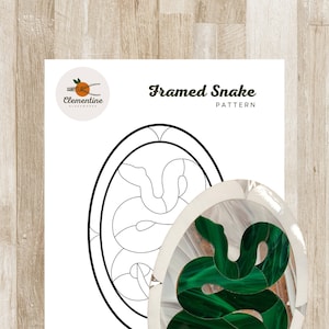Stained Glass Pattern // DIGITAL DOWNLOAD - Framed Snake