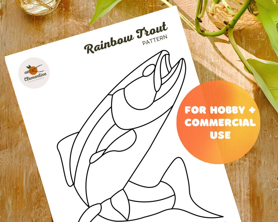 Rainbow Trout Stained Glass Pattern // Digital Download - Etsy