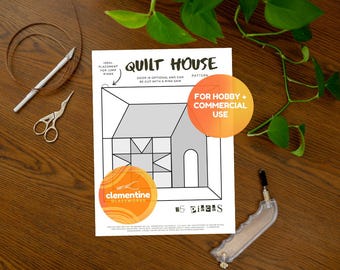 Quilt House Stained Glass Pattern // DIGITAL DOWNLOAD