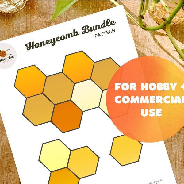 Honeycomb Bundle Stained Glass Pattern// Digital Download