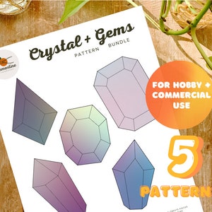 Stained Glass Pattern // DIGITAL DOWNLOAD - Crystals + Gems Bundle