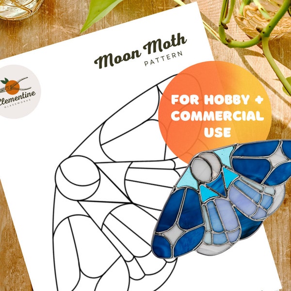 Moon Moth Stained Glass Pattern // Digital Download