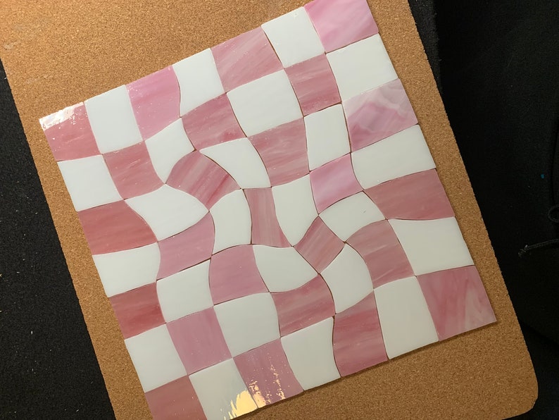 Warped Checkers Stained Glass Pattern // Digital Download Etsy