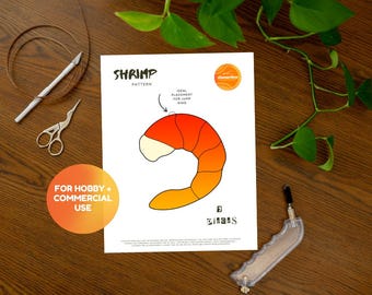 Shrimp Stained Glass Pattern // Digital Download