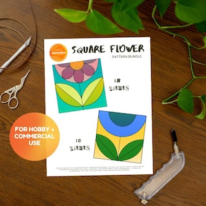Stained Glass Pattern // DIGITAL DOWNLOAD - Square Flower
