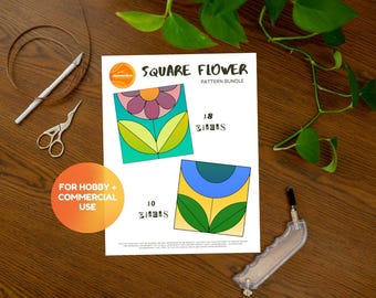 Stained Glass Pattern // DIGITAL DOWNLOAD - Square Flower