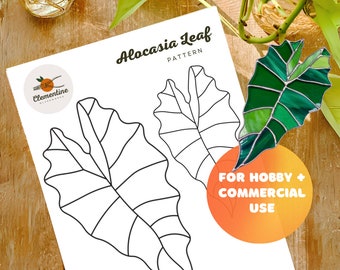 Stained Glass Pattern // DIGITAL DOWNLOAD - Alocasia Plant Leaf