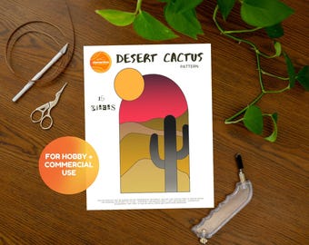Desert Cactus Stained Glass Pattern // DIGITAL DOWNLOAD